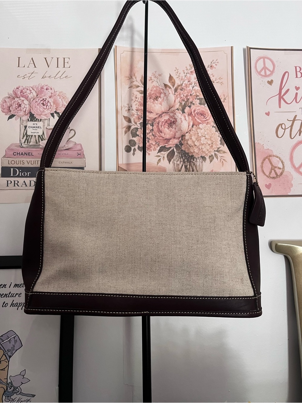 Coach Bleecker 1999 Zip 6124 Canvas Leather Shoulder Bag
